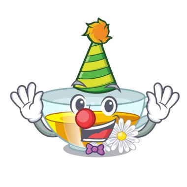 Palyaço izole papatya çayı maskotu ile