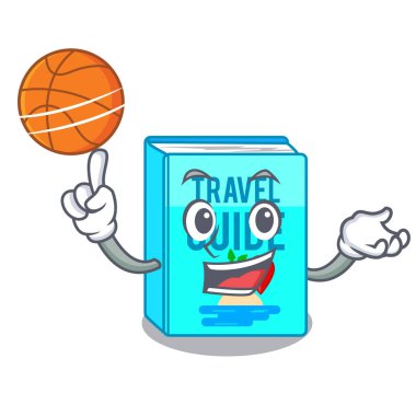 Basketbol ile rehber kitap şekil maskot seyahat