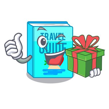 Hediye ile raf karakter yerleştirilen rehber kitap seyahat