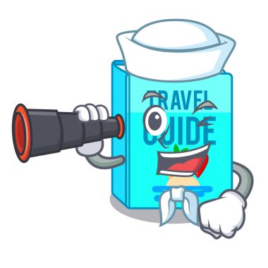 Denizci dürbün Seyahat Rehberi ile raf karakter yerleştirilir