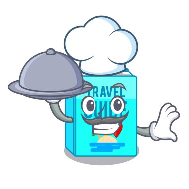 Şef gıda Seyahat Rehberi ile raf karakter yerleştirilir