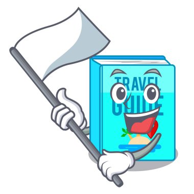 Bayrağı ile seyahat rehberi tablo karikatür yukarıda