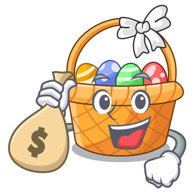 Para ile çanta Paskalya karikatür şeklinde sepet topu