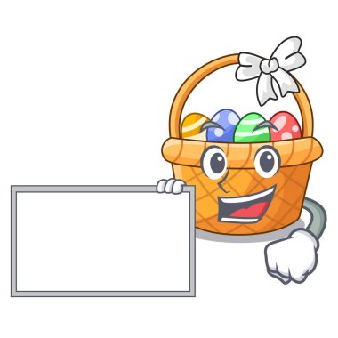 Yönetim Kurulu Paskalya sepet topu ile karikatür şeklinde