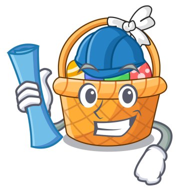 Karakter izole mimar Paskalya sepeti