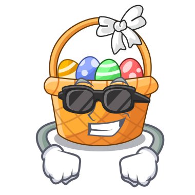 Karakter izole süper cool Paskalya sepeti