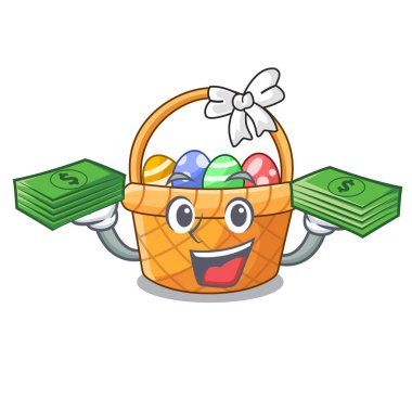 Para ile Paskalya sepeti minyatür şekil maskot çanta