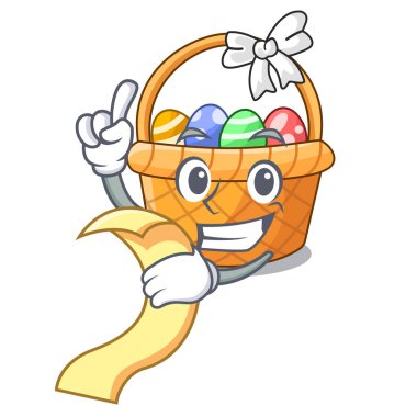 Menü Paskalya sepeti minyatür şekil maskot