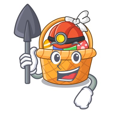 Madenci Paskalya sepeti minyatür şekil maskot