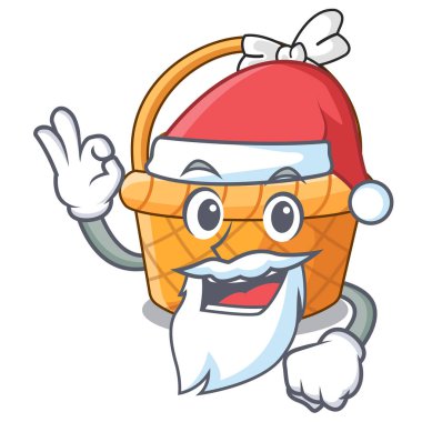 Ahşap çizgi film tablosunun yukarısındaki Santa Paskalya sepeti