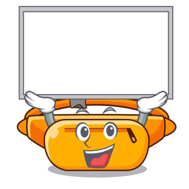 Çizgi film dolaba yerleştirilen kurulu bel çantayı