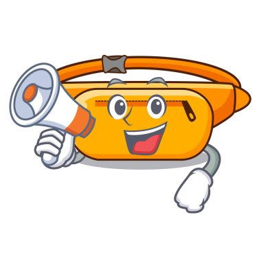 Çizgi film dolaba yerleştirilen megafon bel çantası ile