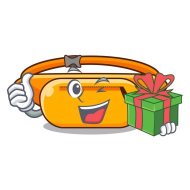 Şekil komik karakterler hediye bel ile çanta