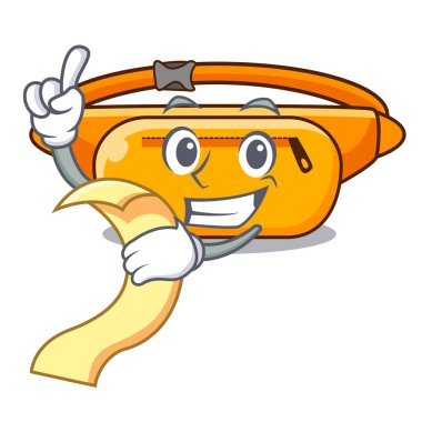 Şekil komik karakterler menü bel ile çanta