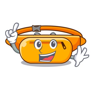 Karikatür izole parmak bel çantası