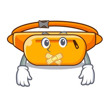 Karikatür izole sessiz bel çantası