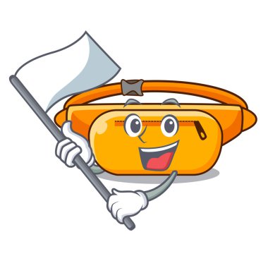 Karikatür izole bayrak bel çantası ile