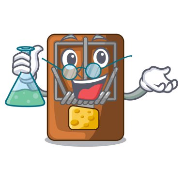 Profesör fare kapanı şekil maskot ahşap