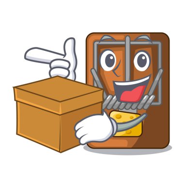 Şekil maskot ahşap kutu fare kapanı ile