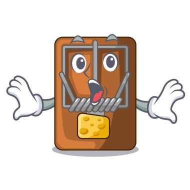 Sürpriz fare kapanı ile izole karikatür