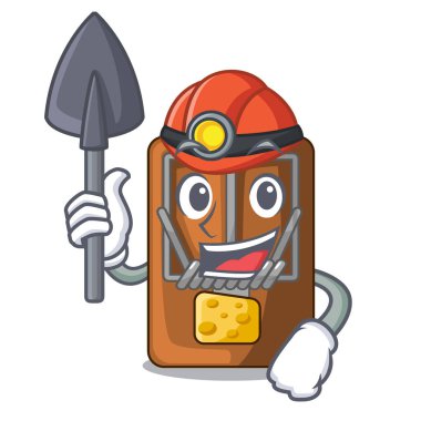 Madenci fare kapanı ile izole karikatür