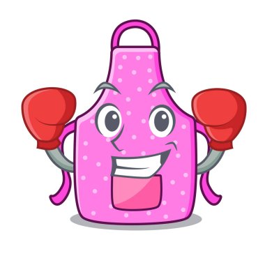 Boks mutfak önlük izole karikatür ile