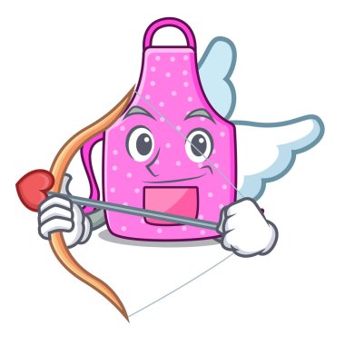 Aşk tanrısı mutfak önlük izole karikatür ile