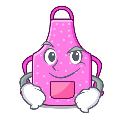 Maskot odasında Smirking mutfak önlüğü