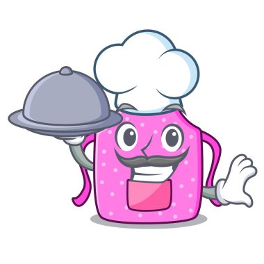 Şef gıda mutfak önlük şekli karakter ile