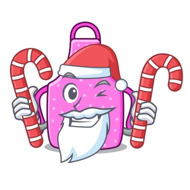Santa şeker mutfak önlük ile karikatür tablo yer