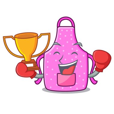 Boks şampiyonu mutfak önlük karikatür tablo yer