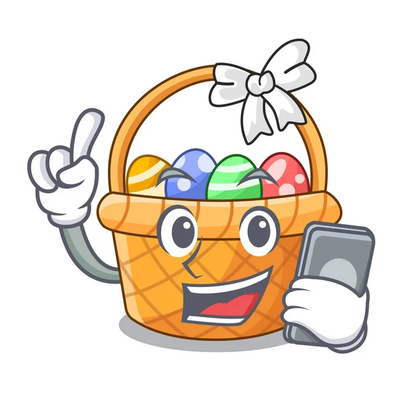 Telefon Paskalya sepet topu ile karikatür şeklinde