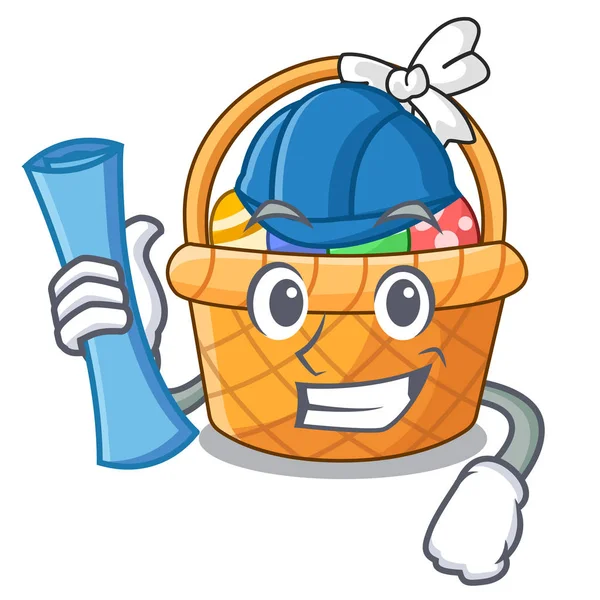 Karakter izole mimar Paskalya sepeti