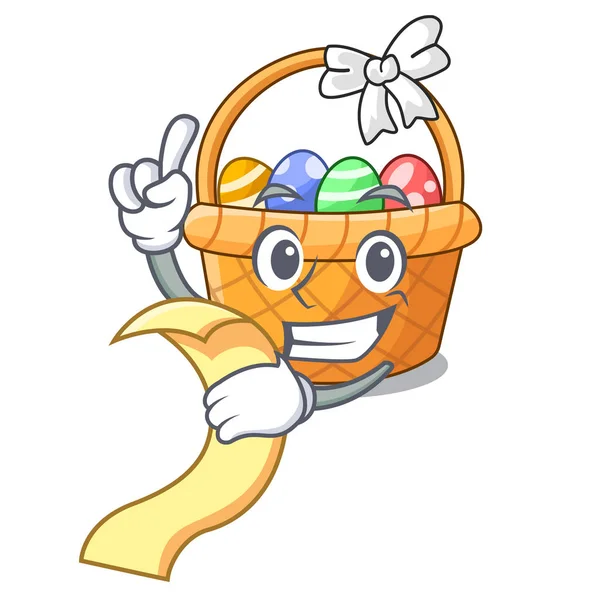 Menü Paskalya sepeti minyatür şekil maskot