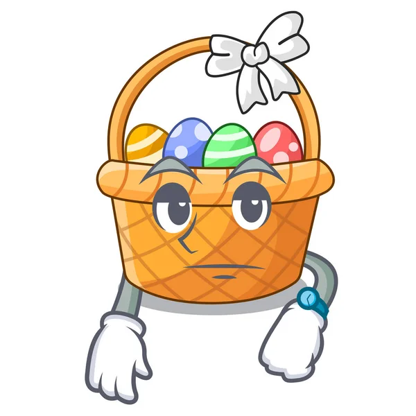 Ahşap çizgi film tablosunun yukarısındaki bekliyor Paskalya sepeti