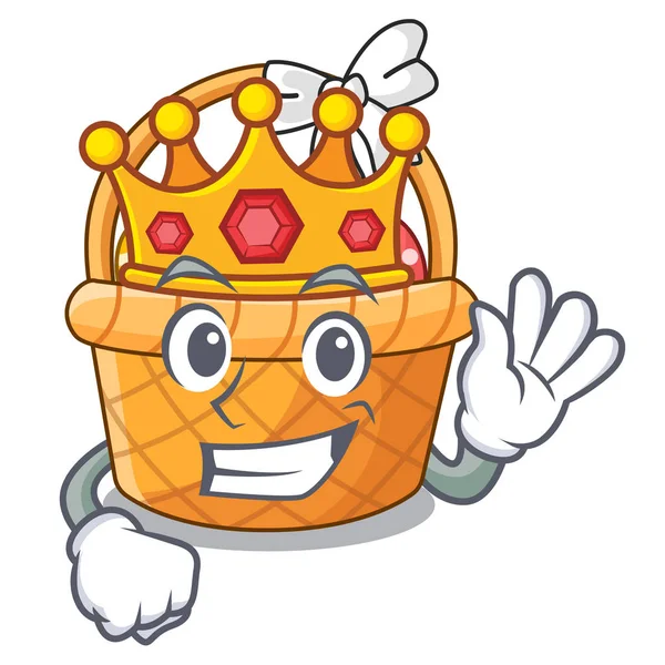 Ahşap çizgi film tablosunun yukarısındaki Kral Paskalya sepeti