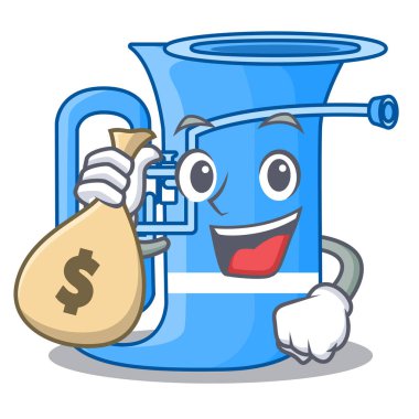 Para çantası tuba ile maskot müzik odasında