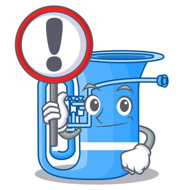 Maskot müzik odasında işareti tuba ile