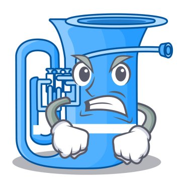 Kızgın tuba şekli komik karikatür