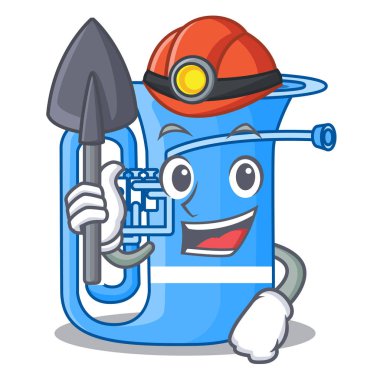 Madenci tuba şekli komik karikatür