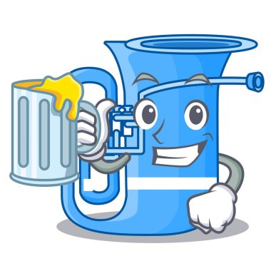 Suyu tuba ile şekil komik karikatür