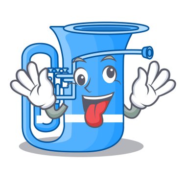 Deli minyatür tuba şekil karikatür