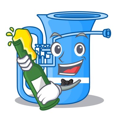 Bira minyatür tuba ile şekil karikatür