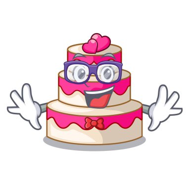 Ahşap çizgi film tablosunun yukarısındaki Geek düğün pastası