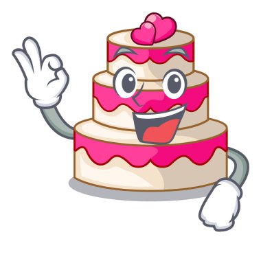 Ahşap çizgi film tablosunun üst kısmındaki Tamam düğün pastası