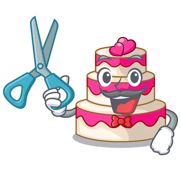 Парикмахерский свадебный торт в форме персонажа — стоковый вектор