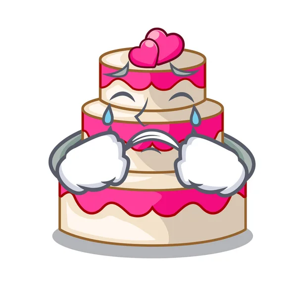 Chorando bolo de casamento em uma geladeira de desenhos animados — Vetor de Stock