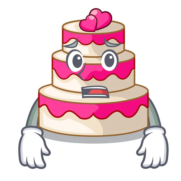 Com medo bolo de casamento em uma geladeira de desenhos animados — Vetor de Stock