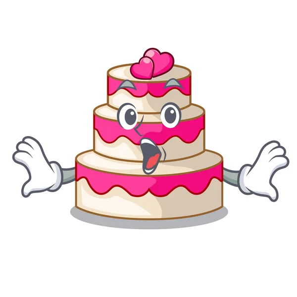 Gâteau de mariage surpris dans un réfrigérateur de dessin animé — Image vectorielle