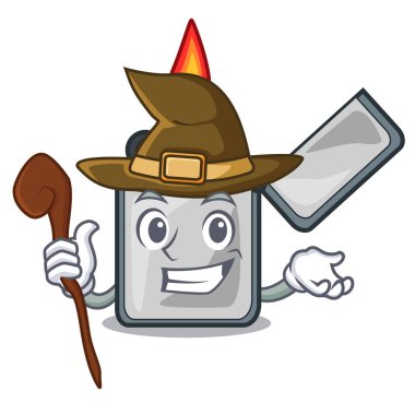 Cadı çakmak ile karikatür izole